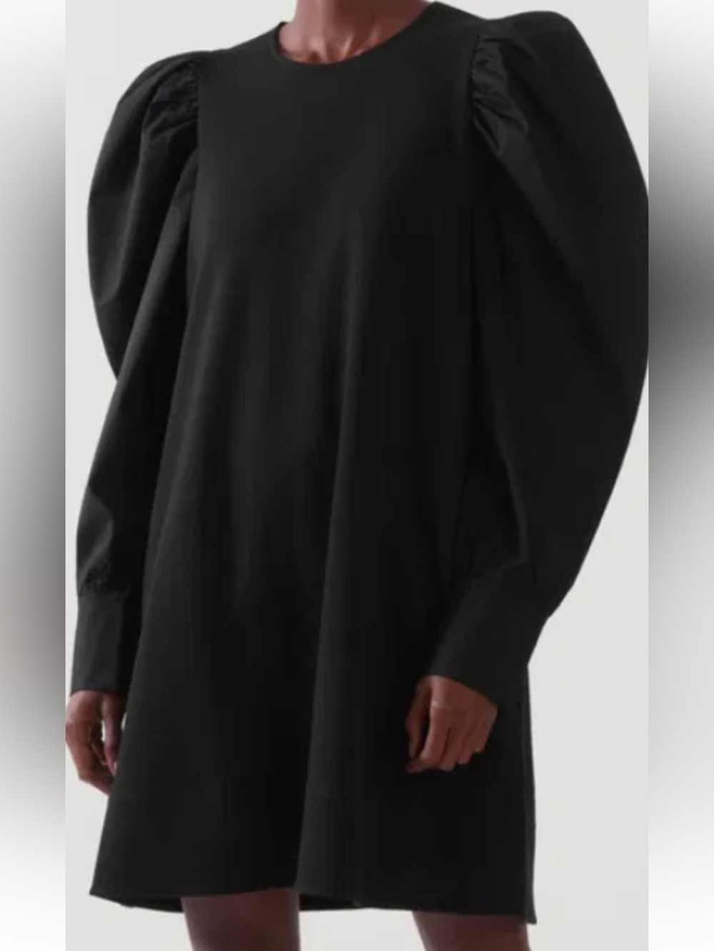 Cos Black Puff Sleeve Mini Dress